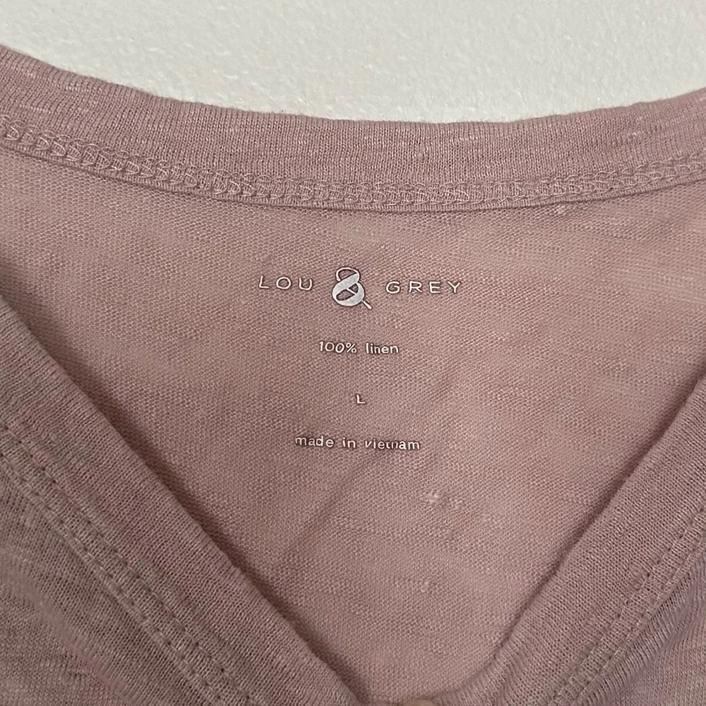 Lou & Grey 100% Linen High Neck Tank Top Size Large Breathable Lightweight - Picture 3 of 7